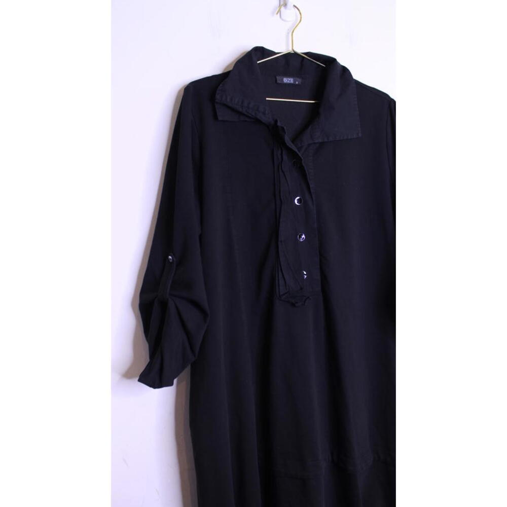 BIZE Black Button Front Modern Maxi Dress - Small - Picture 3 of 5